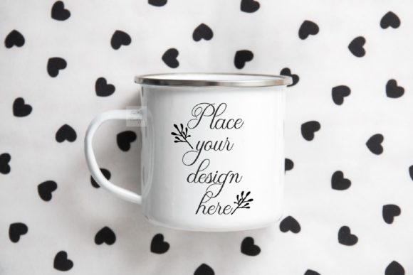 Evaluating the Enamel Tin Campfire Mug Mockup Flatlay for Design Presentations