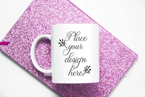 How to Use a Pink Glitter Flat Lay Mug Mockup for Stunning Design Previews