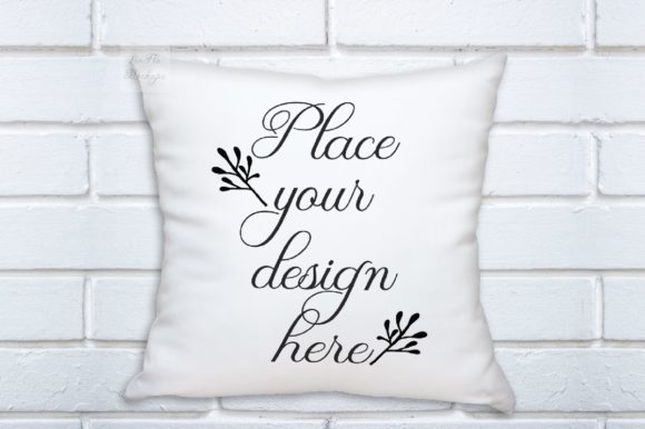 Pillow Mock Up Square White PSD Cushion for Designers